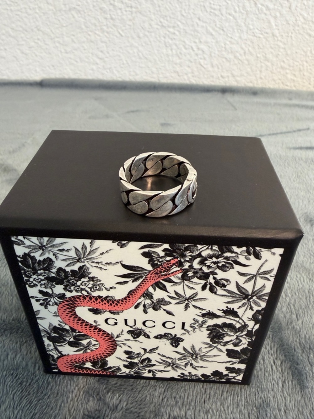 Brand New Gucci Interlocking G Gourmette Silver 925 Ring Sz 16 (US 7.5) - Picture 4 of 10